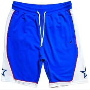 Staple Blue & White Cotton Athletic Shorts. Men's Size: Large.